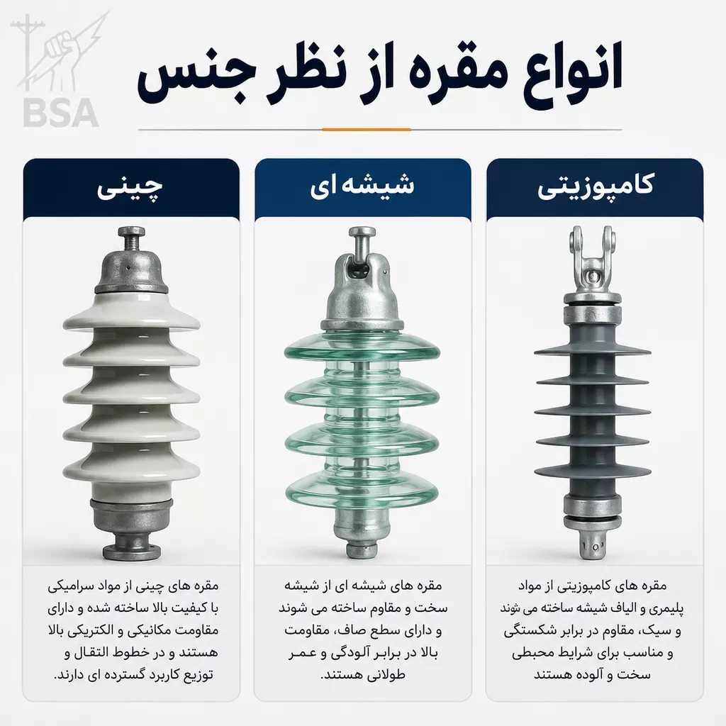 انواع مقره از نظر جنس