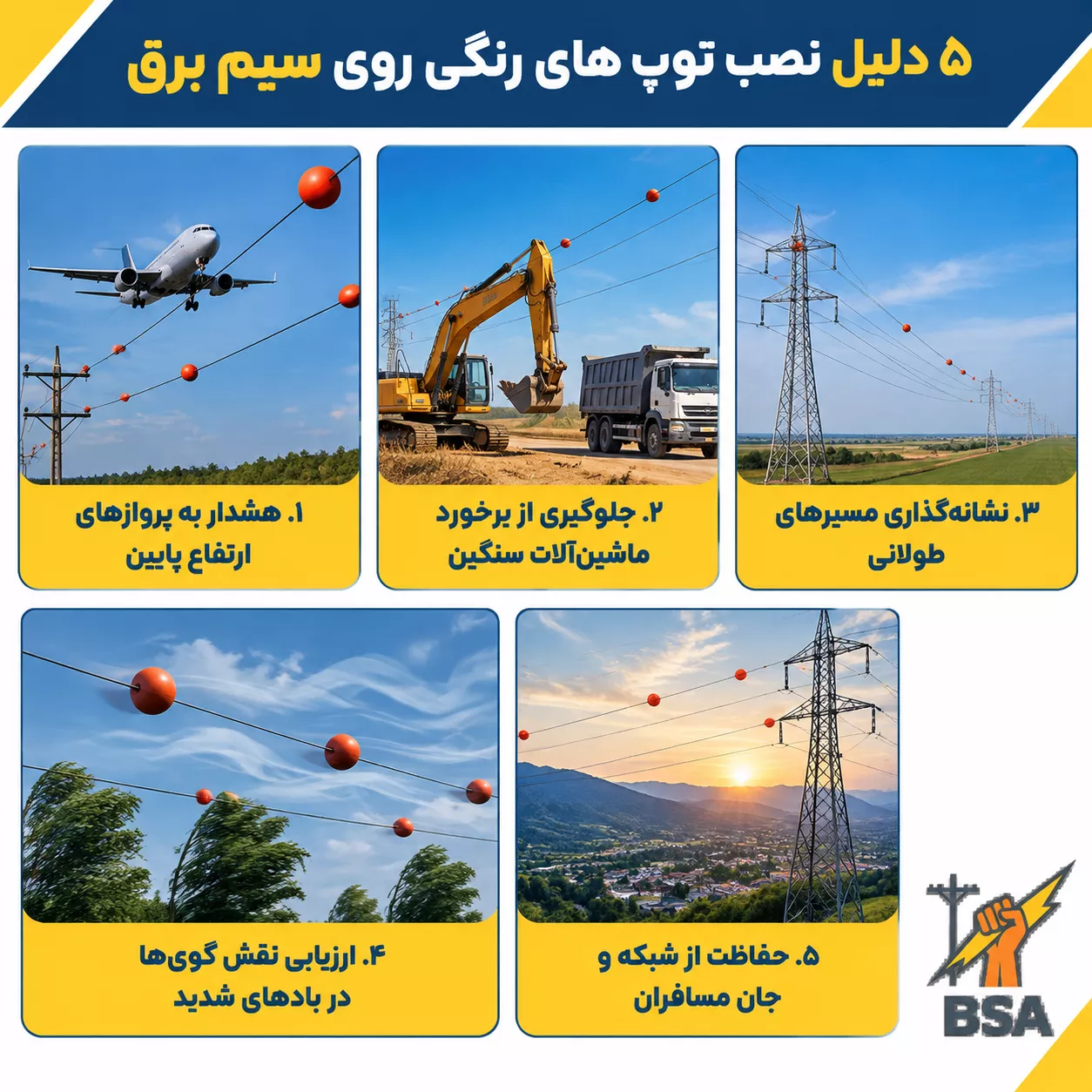 ۵ دلیل نصب توپ های رنگی روی سیم برق