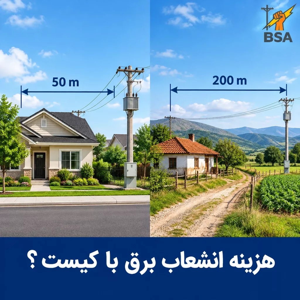 هزینه انشعاب برق طبق قانون 50 و 200 متر